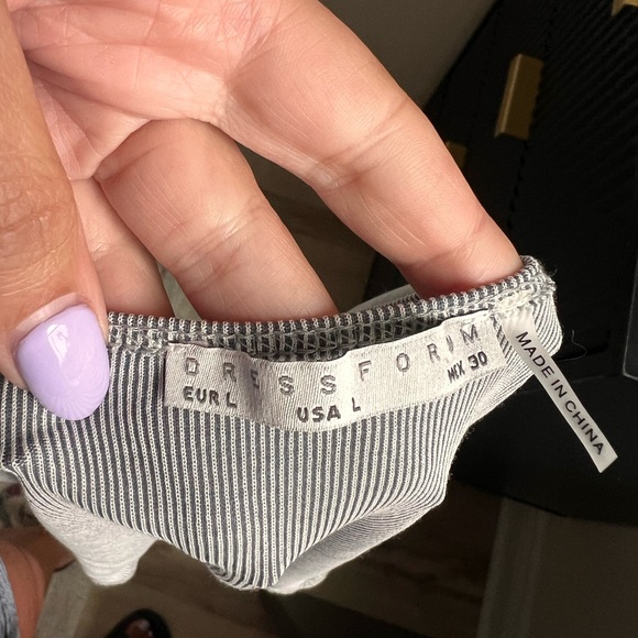 Grey, white and black striped bodysuit - Picture 2 of 2